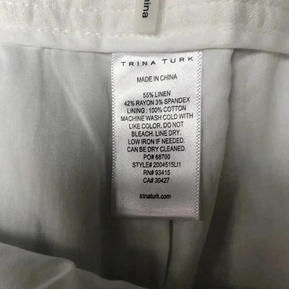 Trina Turk Nova Linen-Blend Pants NWT. Size 14 - Picture 5 of 7